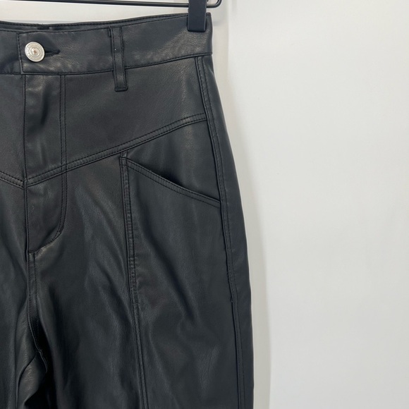 Zara Faux Leather Vintage Inspired Western High Rise Pants - Picture 4 of 8